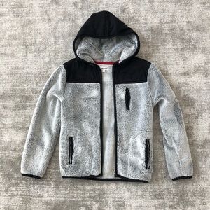 Unisex kids ultra soft zip up faux fur hoodie